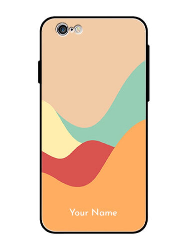 Custom iPhone 6S Personalized Glass Phone Case - Ocean Waves Multi-colour Design