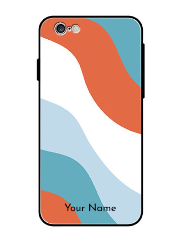 Custom iPhone 6S Custom Glass Mobile Case - coloured Waves Design