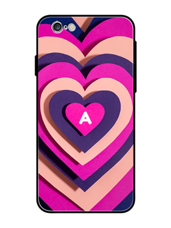 Custom iPhone 6S Custom Glass Mobile Case - Cute Heart Pattern Design