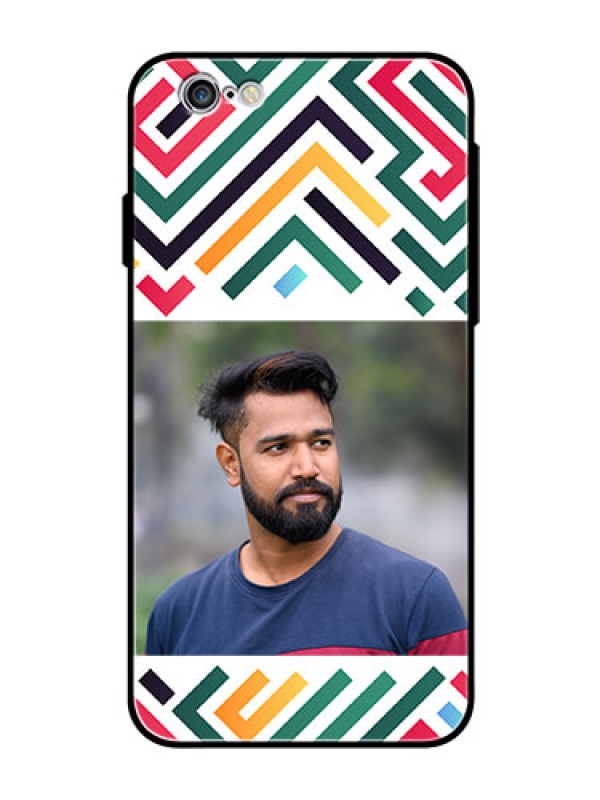 Custom iPhone 6S Personalized Glass Phone Case - Colorful Maze Pattern Design