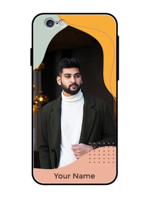 Custom iPhone 6S Personalized Glass Phone Case - Tri-coloured overlay design