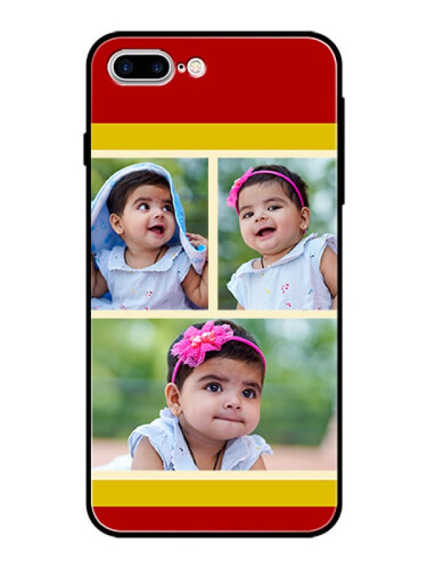 Custom Apple iPhone 7 Plus Custom Glass Mobile Case  - Multiple Pic Upload Design