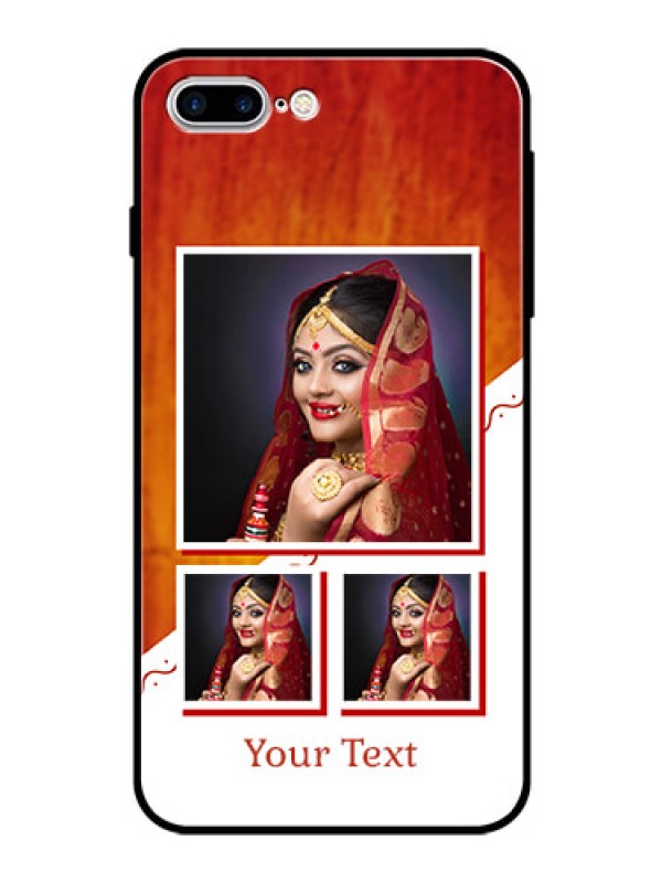 Custom Apple iPhone 7 Plus Custom Glass Phone Case  - Wedding Memories Design  