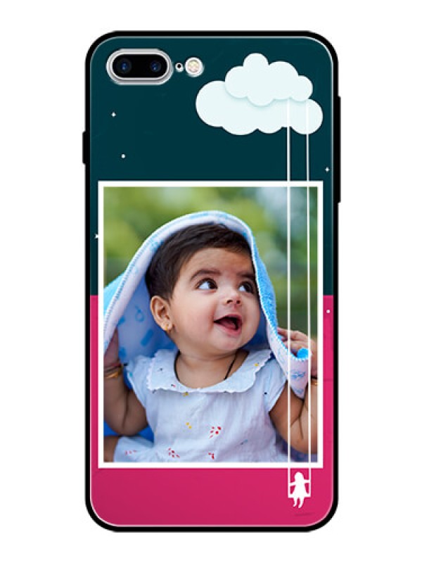 Custom Apple iPhone 7 Plus Custom Glass Phone Case  - Cute Girl with Cloud Design