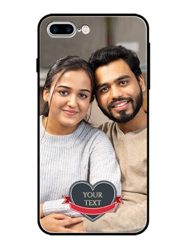 Custom Apple iPhone 7 Plus Custom Glass Phone Case  - Just Married Couple Design