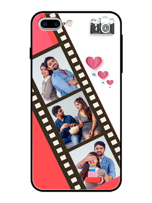 Custom Apple iPhone 7 Plus Personalized Glass Phone Case  - 3 Image Holder with Film Reel
