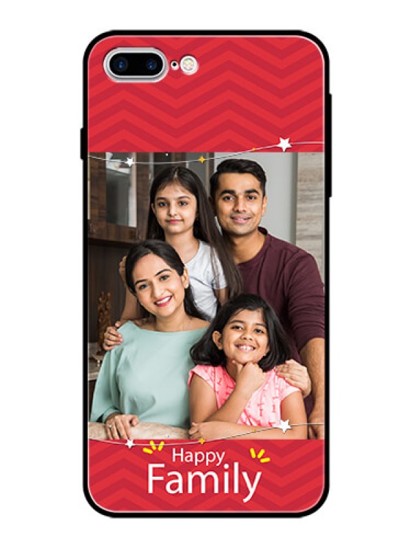 Custom Apple iPhone 7 Plus Personalized Glass Phone Case  - Happy Family Design
