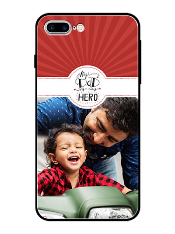 Custom Apple iPhone 7 Plus Photo Printing on Glass Case  - My Dad Hero Design