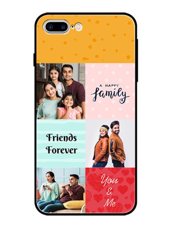 Custom Apple iPhone 7 Plus Personalized Glass Phone Case  - Images with Quotes Design