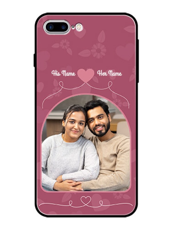 Custom Apple iPhone 7 Plus Photo Printing on Glass Case  - Love Floral Design