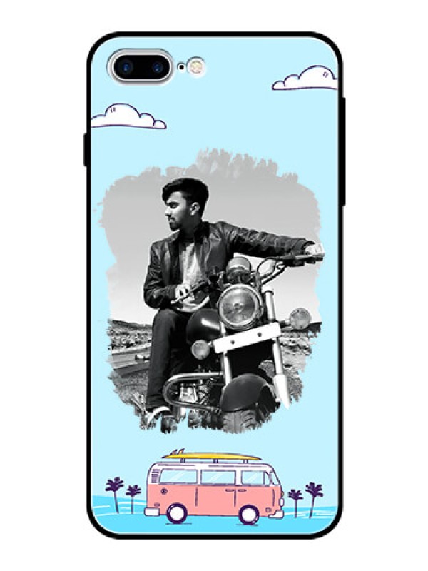 Custom Apple iPhone 7 Plus Photo Printing on Glass Case  - Travel & Adventure Design