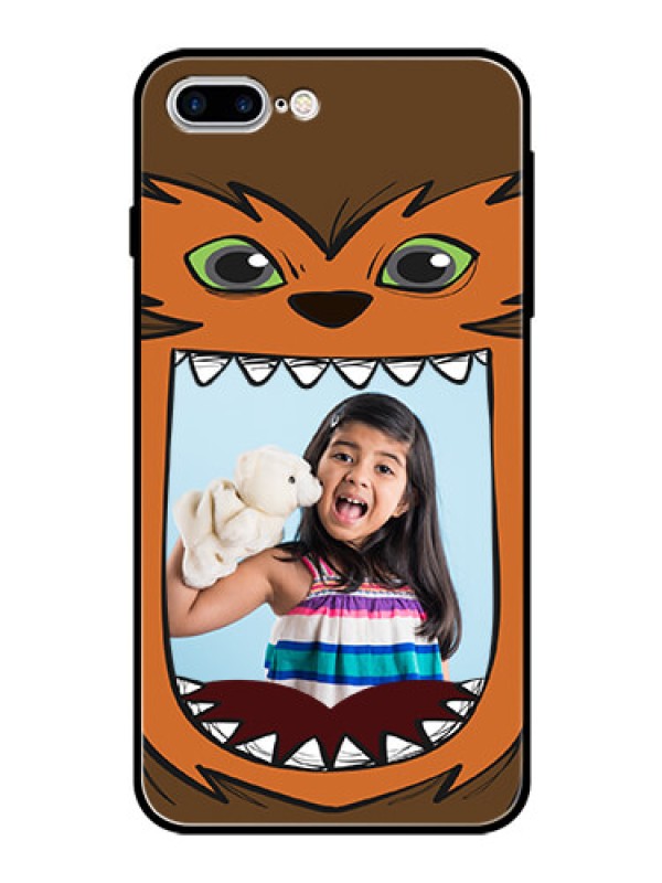 Custom Apple iPhone 7 Plus Photo Printing on Glass Case  - Owl Monster Back Case Design