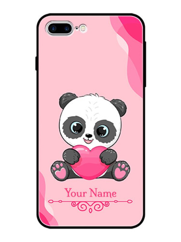 Custom iPhone 7 Plus Custom Glass Mobile Case - Cute Panda Design