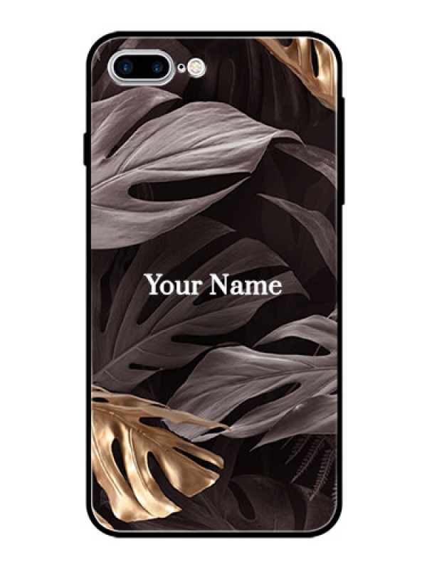 Custom iPhone 7 Plus Personalised Glass Phone Case - Wild Leaves digital paint Design