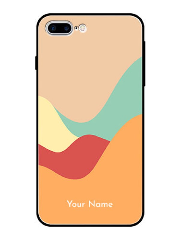 Custom iPhone 7 Plus Personalized Glass Phone Case - Ocean Waves Multi-colour Design