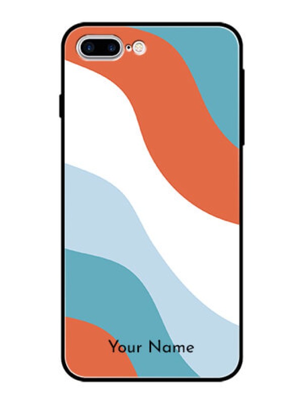 Custom iPhone 7 Plus Custom Glass Mobile Case - coloured Waves Design