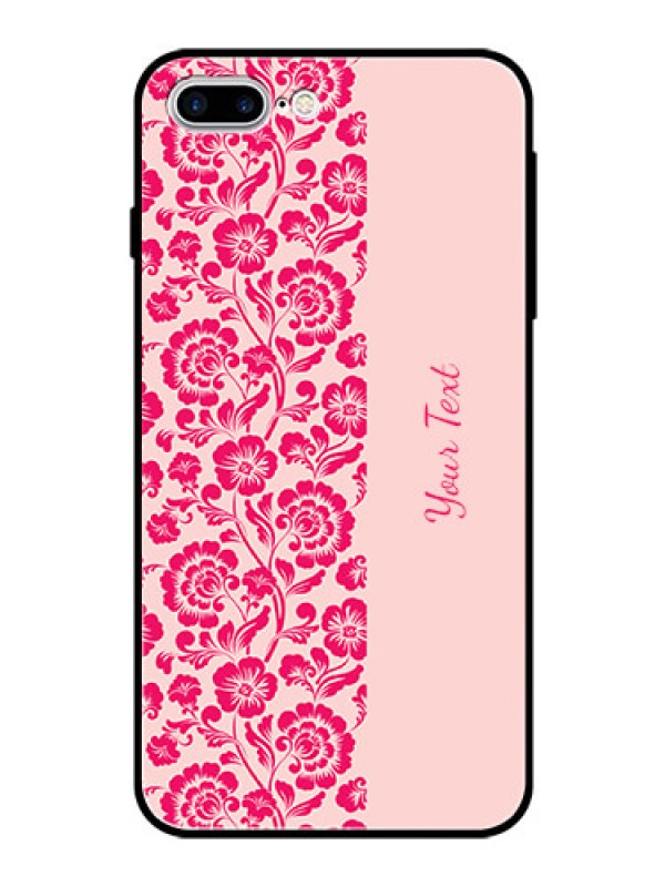 Custom iPhone 7 Plus Custom Glass Phone Case - Attractive Floral Pattern Design