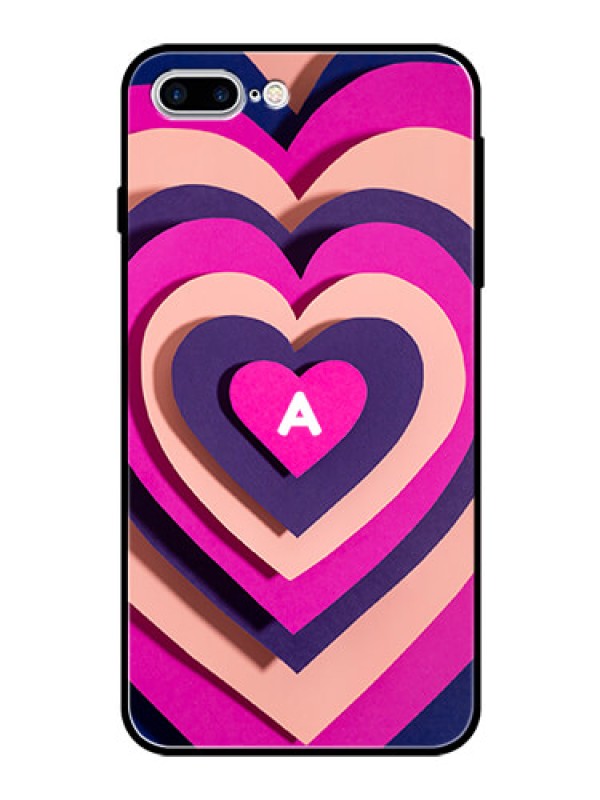 Custom iPhone 7 Plus Custom Glass Mobile Case - Cute Heart Pattern Design