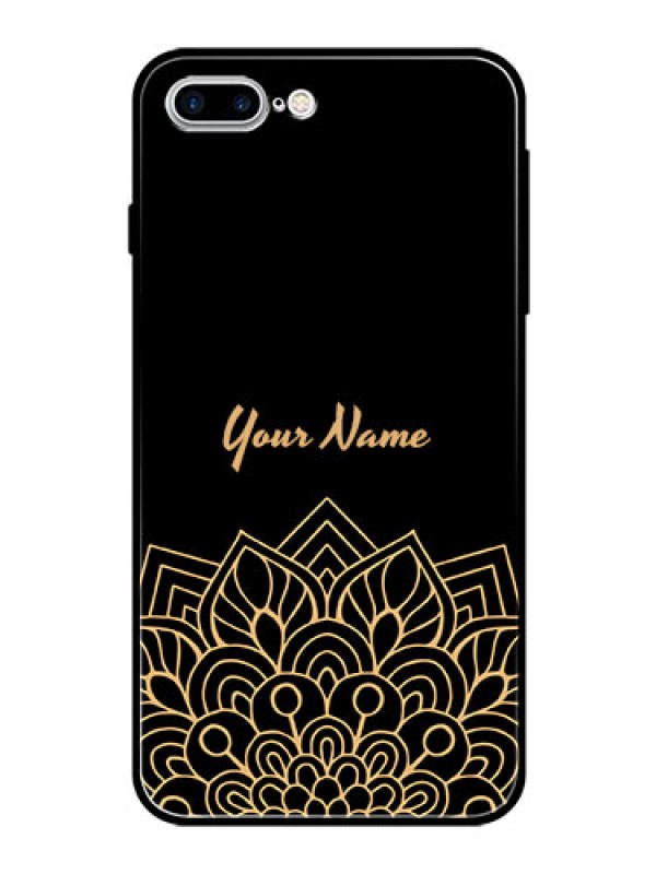 Custom iPhone 7 Plus Custom Glass Phone Case - Golden mandala Design