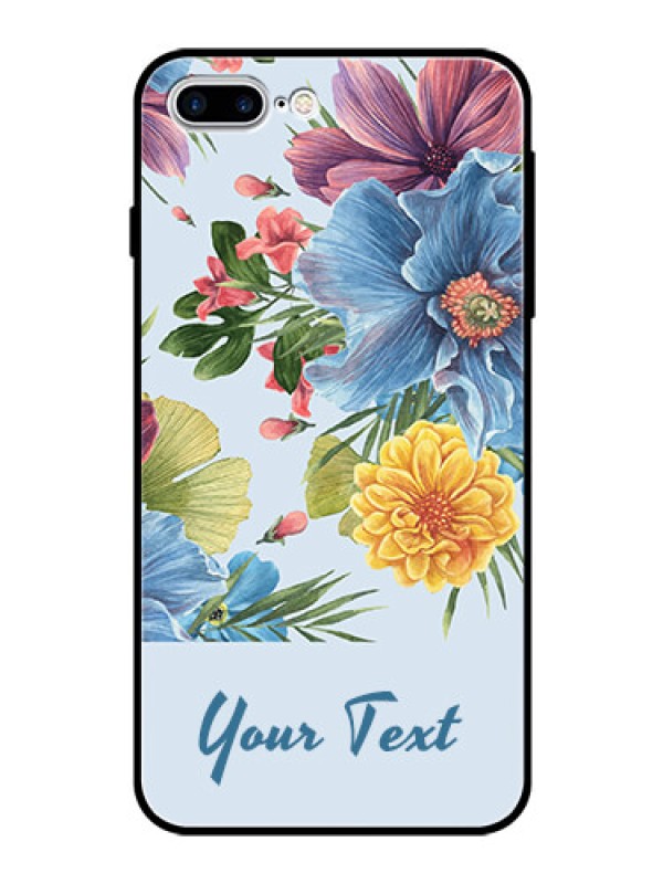 Custom iPhone 7 Plus Custom Glass Mobile Case - Stunning Watercolored Flowers Painting Design
