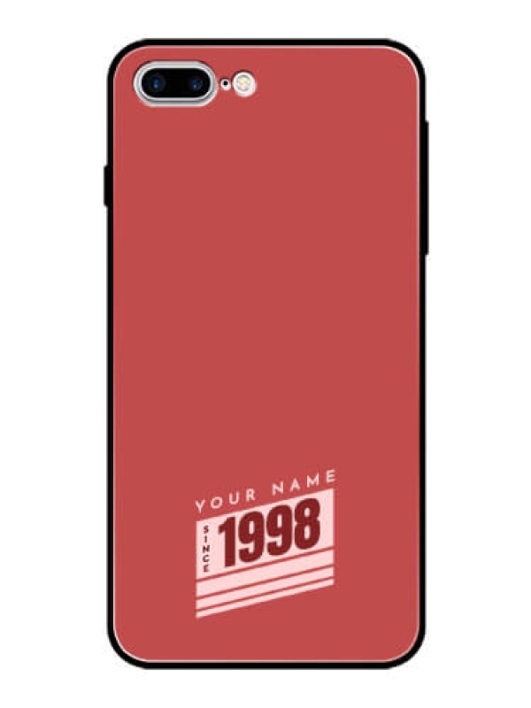 Custom iPhone 7 Plus Custom Glass Phone Case - Red custom year of birth Design