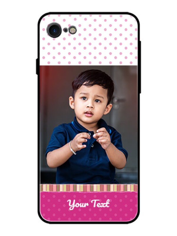 Custom Apple iPhone 7 Photo Printing on Glass Case  - Cute Girls Cover Design