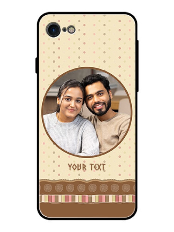Custom Apple iPhone 7 Custom Glass Mobile Case  - Brown Dotted Mobile Case Design