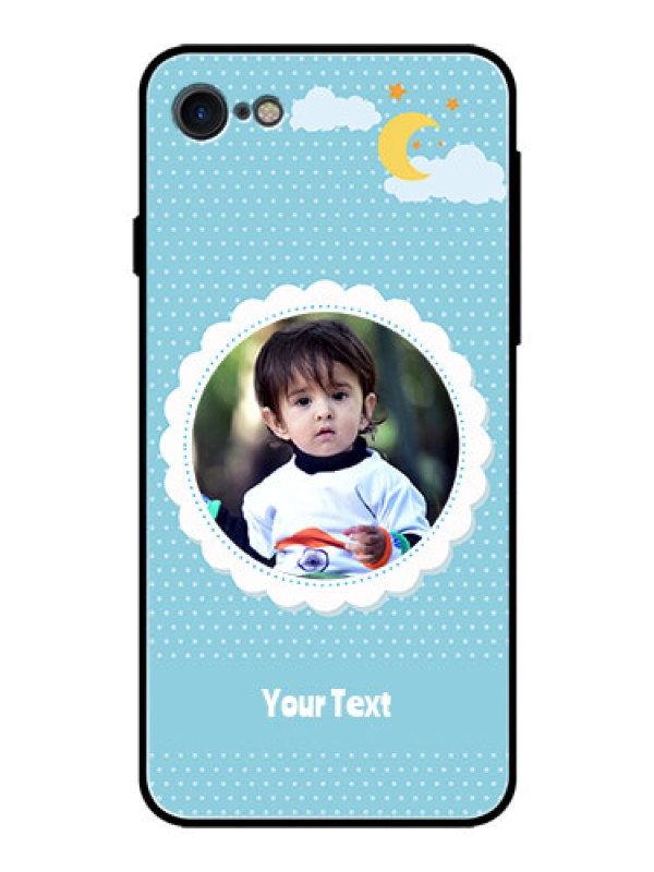 Custom Apple iPhone 7 Personalised Glass Phone Case  - Violet Pattern Design