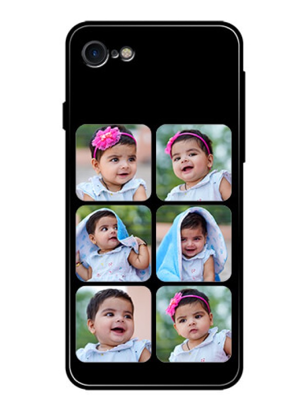 Custom Apple iPhone 7 Photo Printing on Glass Case  - Multiple Pictures Design