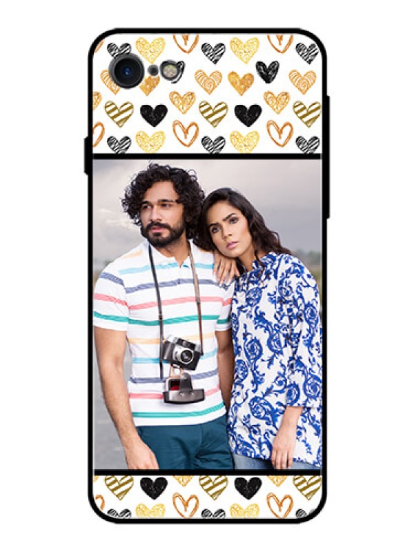 Custom Apple iPhone 7 Photo Printing on Glass Case  - Love Symbol Design