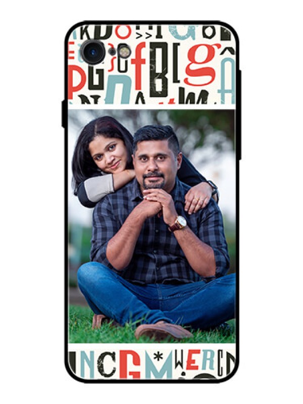 Custom Apple iPhone 7 Personalized Glass Phone Case  - Alphabet Design