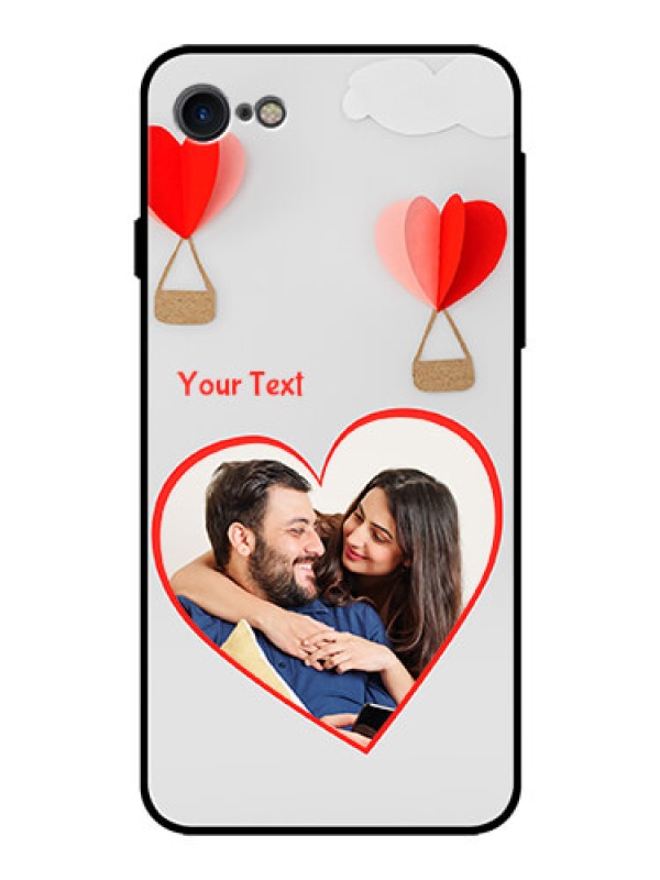 Custom Apple iPhone 7 Custom Glass Mobile Case  - Parachute Love Design