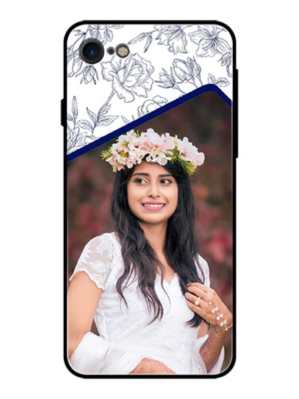 Custom Apple iPhone 7 Personalized Glass Phone Case  - Premium Floral Design