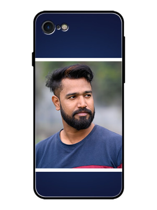 Custom Apple iPhone 7 Personalized Glass Phone Case  - Simple Royal Blue Design