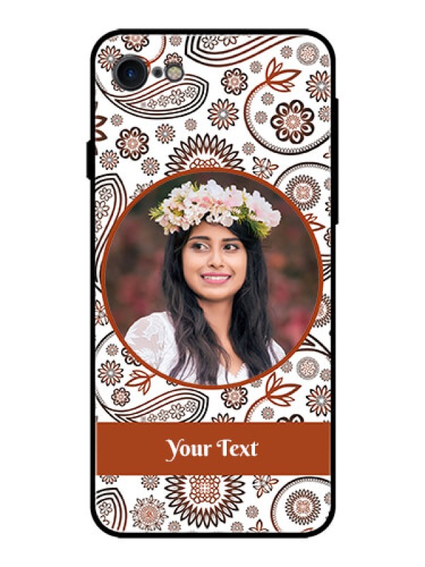 Custom Apple iPhone 7 Custom Glass Mobile Case  - Abstract Floral Design 