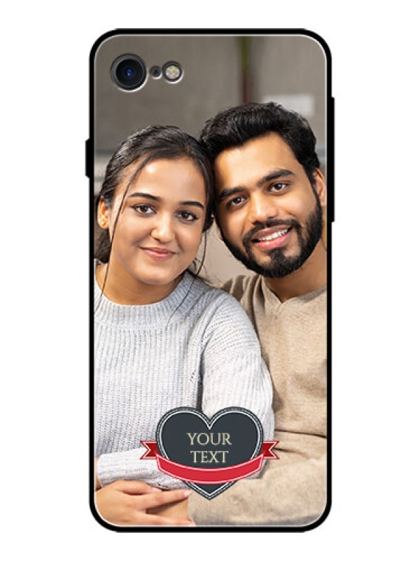 Custom Apple iPhone 7 Custom Glass Phone Case  - Just Married Couple Design