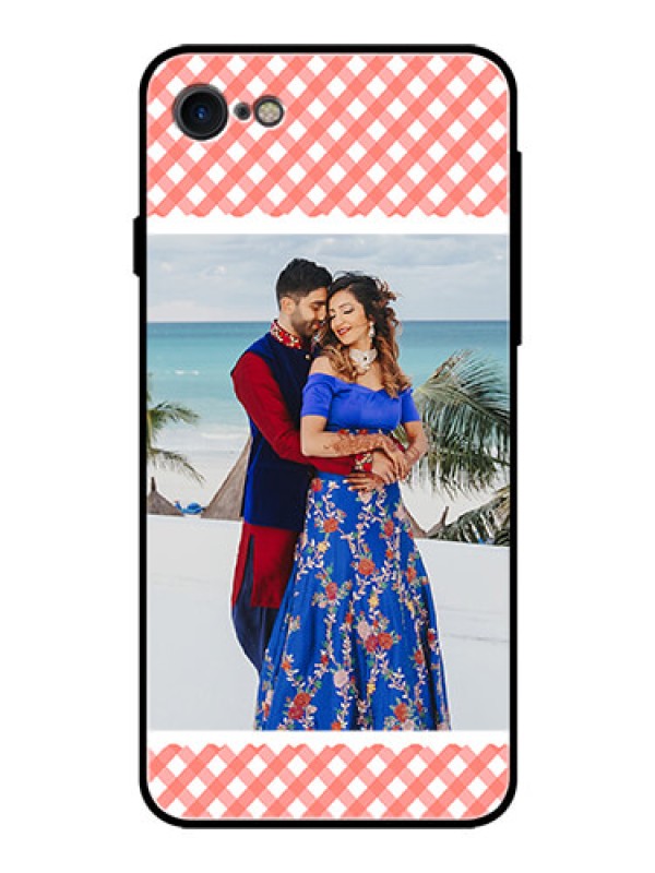 Custom Apple iPhone 7 Personalized Glass Phone Case  - Pink Pattern Design