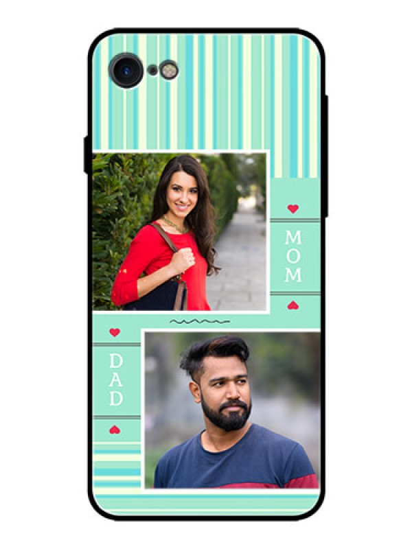 Custom Apple iPhone 7 Custom Glass Phone Case  - Mom & Dad Pic Design