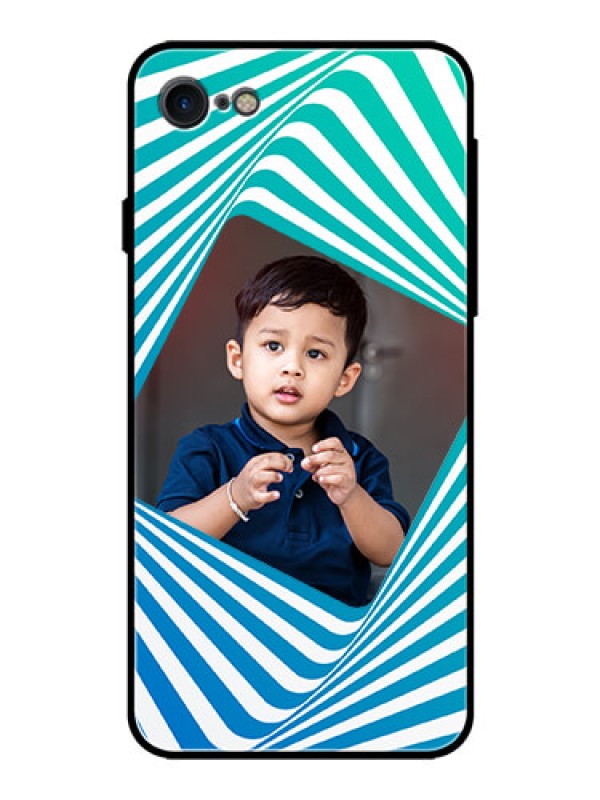 Custom Apple iPhone 7 Personalized Glass Phone Case  - Abstract Spiral Design