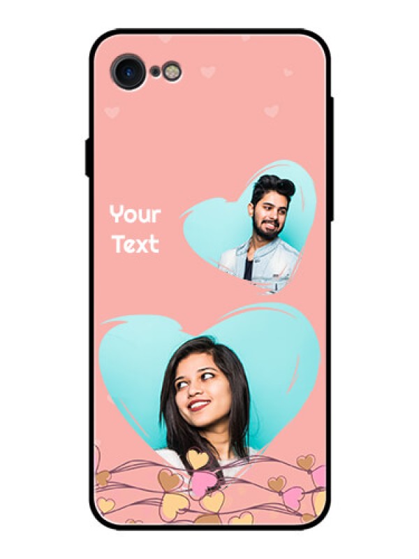 Custom Apple iPhone 7 Custom Glass Mobile Case  - Love Doodle Design