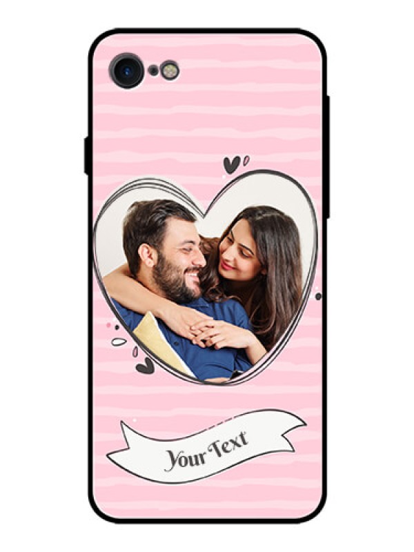 Custom Apple iPhone 7 Custom Glass Phone Case  - Vintage Heart Design