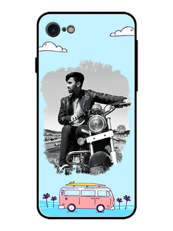 Custom Apple iPhone 7 Photo Printing on Glass Case  - Travel & Adventure Design