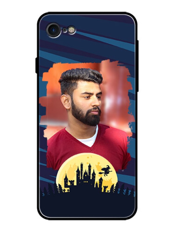 Custom Apple iPhone 7 Photo Printing on Glass Case  - Halloween Witch Design 