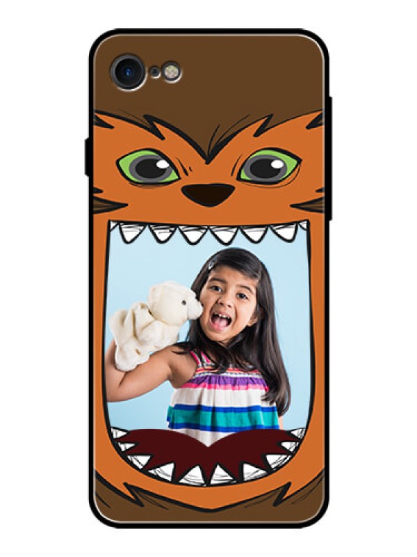 Custom Apple iPhone 7 Photo Printing on Glass Case  - Owl Monster Back Case Design