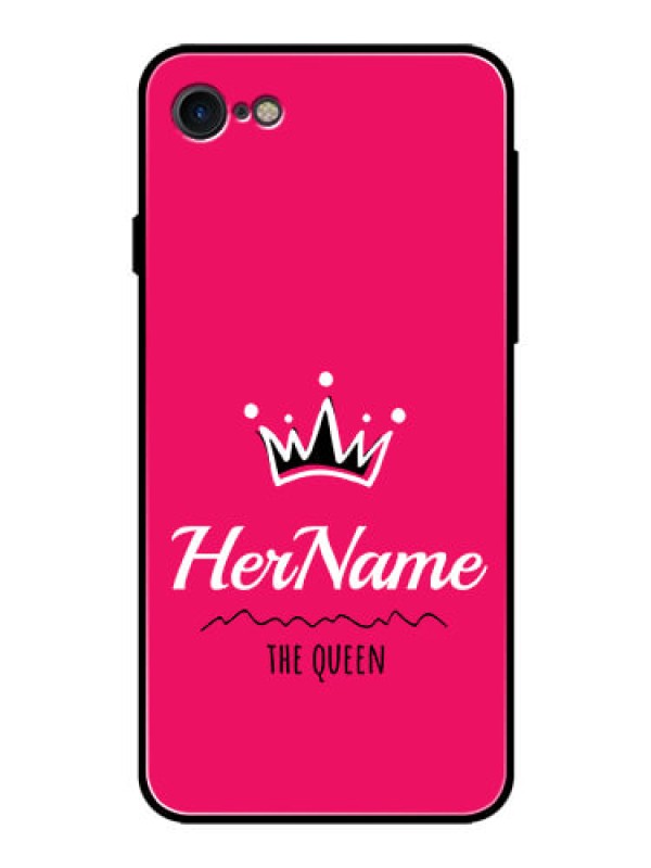 Custom Iphone 7 Glass Phone Case Queen with Name