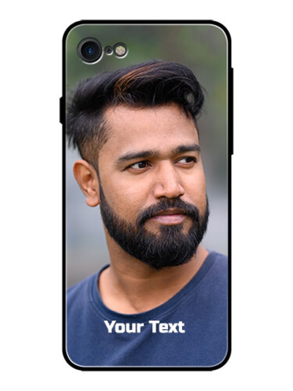 Custom Iphone 7 Glass Mobile Cover: Photo with Text