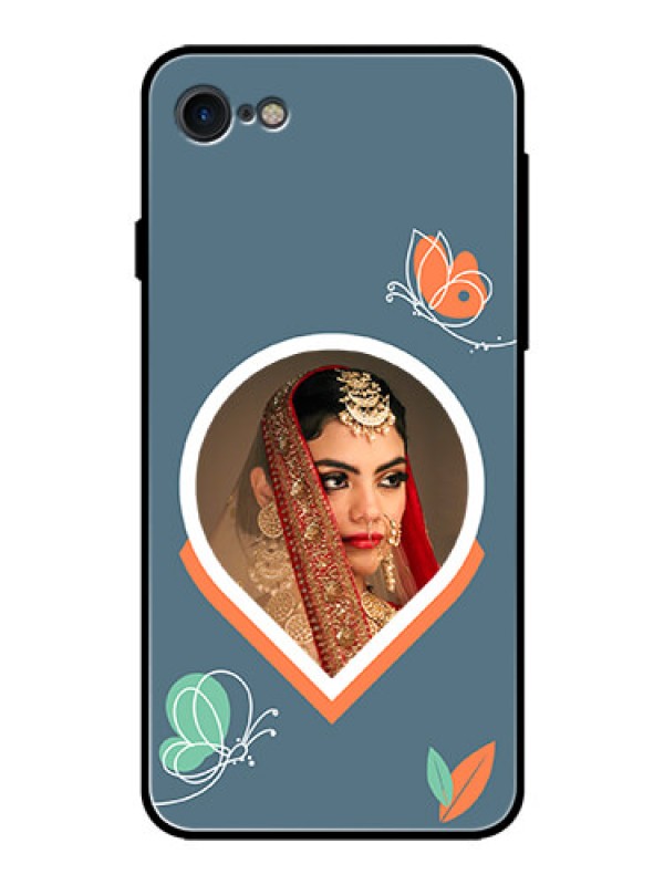 Custom iPhone 7 Custom Glass Mobile Case - Droplet Butterflies Design