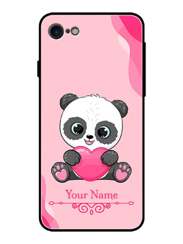 Custom iPhone 7 Custom Glass Mobile Case - Cute Panda Design
