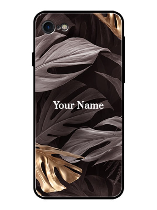 Custom iPhone 7 Personalised Glass Phone Case - Wild Leaves digital paint Design