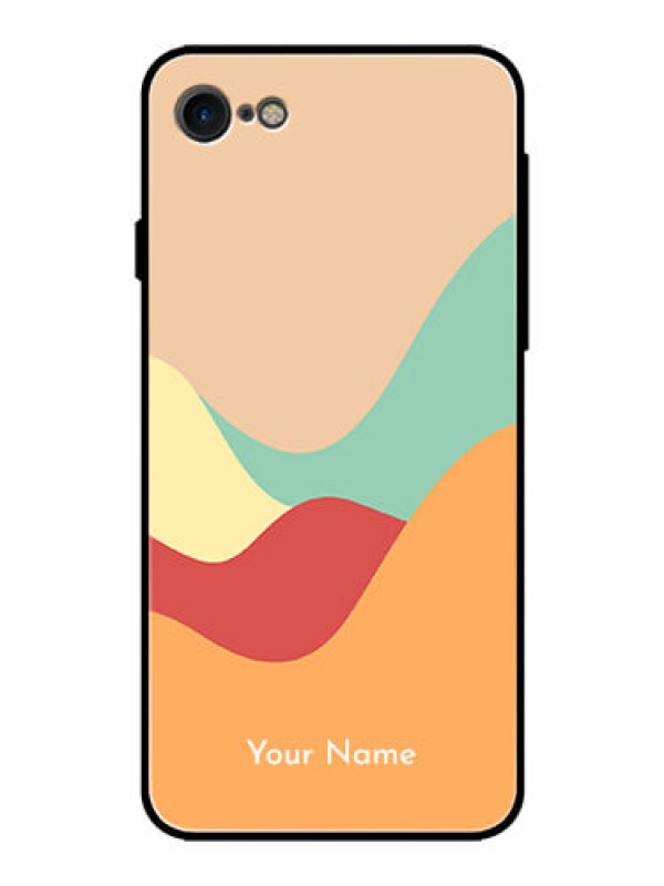 Custom iPhone 7 Personalized Glass Phone Case - Ocean Waves Multi-colour Design
